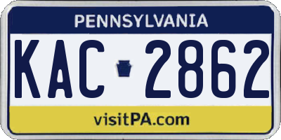 PA license plate KAC2862