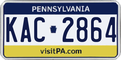 PA license plate KAC2864