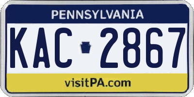 PA license plate KAC2867