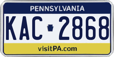 PA license plate KAC2868