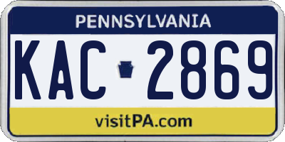 PA license plate KAC2869