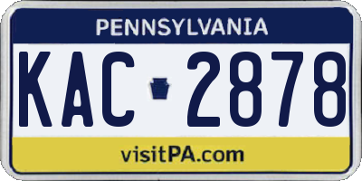 PA license plate KAC2878