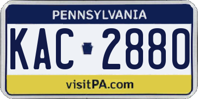 PA license plate KAC2880