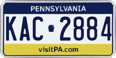 PA license plate KAC2884