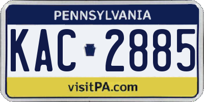 PA license plate KAC2885
