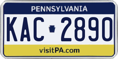 PA license plate KAC2890