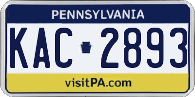 PA license plate KAC2893