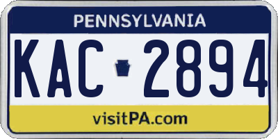 PA license plate KAC2894