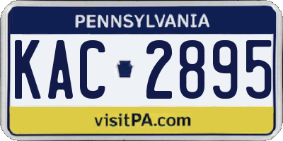 PA license plate KAC2895