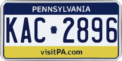 PA license plate KAC2896