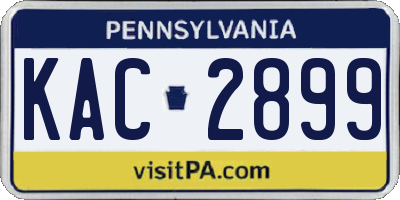PA license plate KAC2899