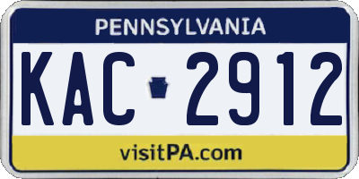 PA license plate KAC2912