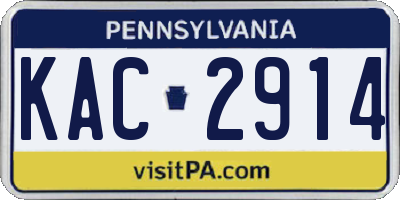 PA license plate KAC2914
