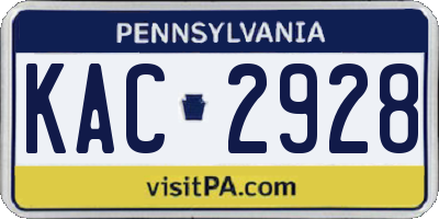 PA license plate KAC2928