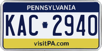 PA license plate KAC2940