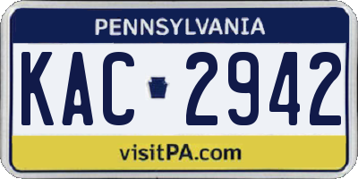 PA license plate KAC2942
