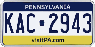 PA license plate KAC2943