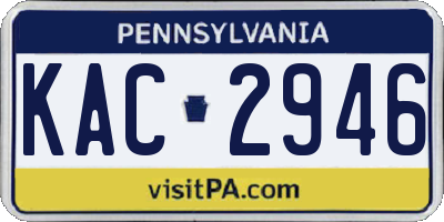 PA license plate KAC2946