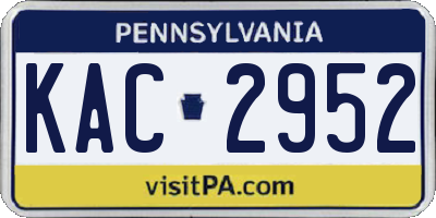 PA license plate KAC2952