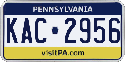 PA license plate KAC2956