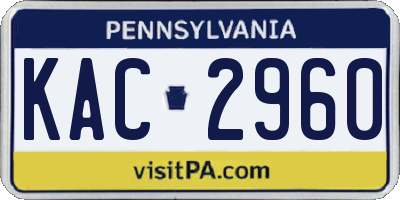 PA license plate KAC2960
