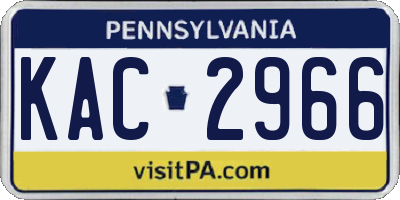 PA license plate KAC2966