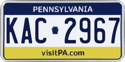 PA license plate KAC2967