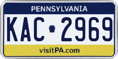 PA license plate KAC2969