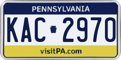 PA license plate KAC2970