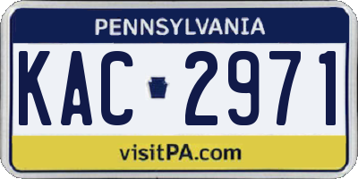 PA license plate KAC2971