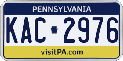 PA license plate KAC2976