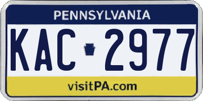PA license plate KAC2977
