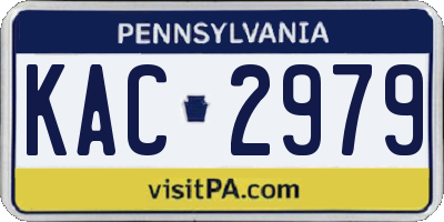 PA license plate KAC2979