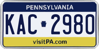 PA license plate KAC2980