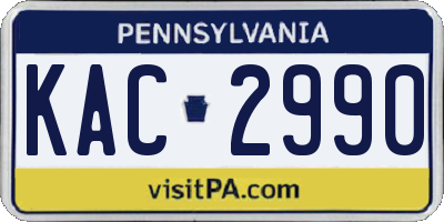 PA license plate KAC2990