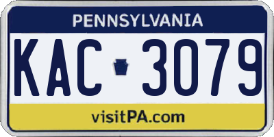 PA license plate KAC3079