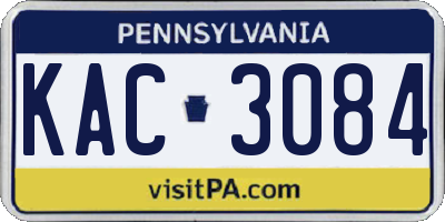PA license plate KAC3084