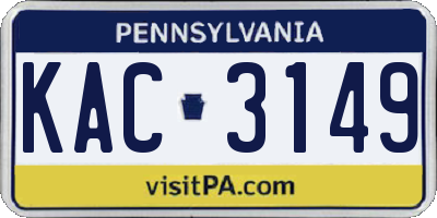 PA license plate KAC3149