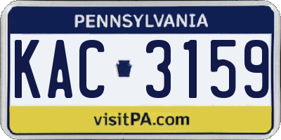 PA license plate KAC3159