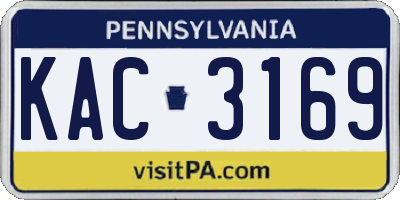 PA license plate KAC3169