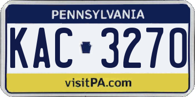 PA license plate KAC3270