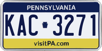 PA license plate KAC3271
