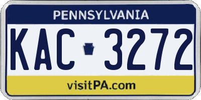 PA license plate KAC3272