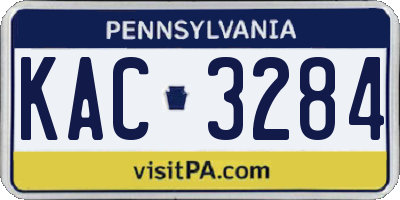 PA license plate KAC3284