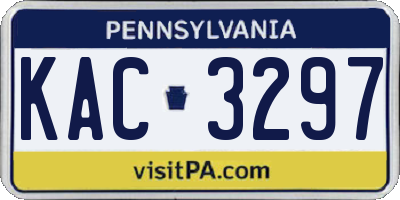 PA license plate KAC3297