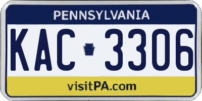 PA license plate KAC3306
