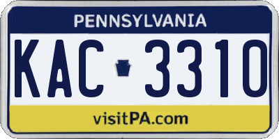 PA license plate KAC3310