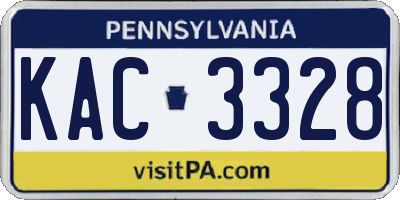PA license plate KAC3328