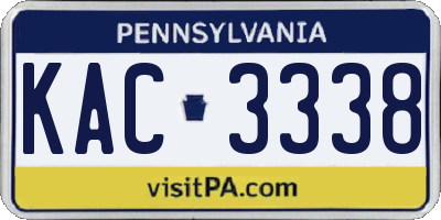 PA license plate KAC3338