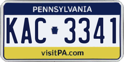 PA license plate KAC3341
